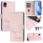 For TCL 30Z T602DL Smile Embossing RFID Leather Phone Case(Pink)