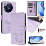 For TCL 50 Pro NxtPaper Smile Embossing RFID Leather Phone Case(Light Purple)