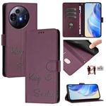 For TCL 50 Pro NxtPaper Smile Embossing RFID Leather Phone Case(Violet)