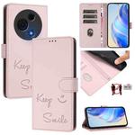 For TCL 60 NxtPaper Smile Embossing RFID Leather Phone Case(Pink)