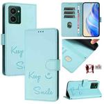 For HMD Pulse Pro  Smile Embossing RFID Leather Phone Case(Mint Green)