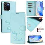 For HMD Skyline Smile Embossing RFID Leather Phone Case(Mint Green)