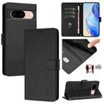 For Google Pixel 8a Smile Embossing RFID Leather Phone Case(Black)