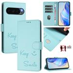 For Google Pixel 10 5G / 10 Pro 5G Global Smile Embossing RFID Leather Phone Case(Mint Green)