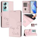 For OnePlus Nord N30 SE Smile Embossing RFID Leather Phone Case(Pink)