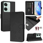 For OnePlus Ace 2V / Nord 3 Smile Embossing RFID Leather Phone Case(Black)