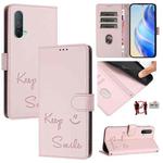 For OnePlus Nord CE 5G Smile Embossing RFID Leather Phone Case(Pink)