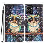 For HMD Pulse+ 3D Pattern Leather Phone Case(Big-eyed owl)