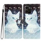 For HMD Pulse+ 3D Pattern Leather Phone Case(White Cat)