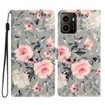 For HMD Pulse+ 3D Pattern Leather Phone Case(Gray Base Flower)