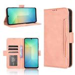 For Samsung Galaxy A06 5G Skin Feel Calf Texture Card Slots Leather Phone Case(Pink)