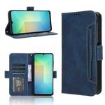 For Samsung Galaxy A06 5G Skin Feel Calf Texture Card Slots Leather Phone Case(Blue)