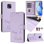 For Motorola Moto G Power 2021 Smile Embossing RFID Leather Phone Case(Light Purple)