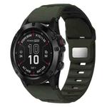 For Garmin Fenix 7X / 7X Pro Rough Style Silicone Quick Release Watch Band(Army Green)