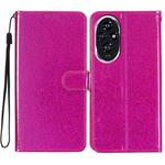 For Honor 200 Glitter Powder Flip Leather Phone Case(Rose Red)