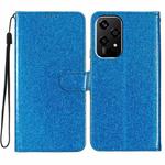 For Honor 200 Lite Global Glitter Powder Flip Leather Phone Case(Blue)