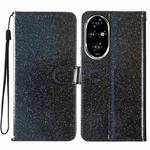 For Honor 200 Pro Glitter Powder Flip Leather Phone Case(Black)