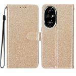 For Honor 200 Pro Glitter Powder Flip Leather Phone Case(Gold)