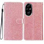 For Honor 200 Pro Glitter Powder Flip Leather Phone Case(Rose Gold)