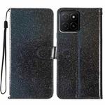 For Honor X5b 4G Glitter Powder Flip Leather Phone Case(Black)