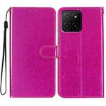 For Honor X5b 4G Glitter Powder Flip Leather Phone Case(Rose Red)