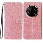 For Honor Magic7 Glitter Powder Flip Leather Phone Case(Rose Gold)
