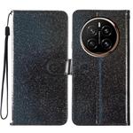 For Honor Magic7 Pro Glitter Powder Flip Leather Phone Case(Black)