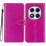 For Redmi Note 14 Pro 4G Glitter Powder Flip Leather Phone Case(Rose Red)