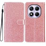 For Redmi Note 14 Pro 4G Glitter Powder Flip Leather Phone Case(Rose Gold)