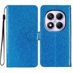 For Redmi Note 14 Pro 4G Glitter Powder Flip Leather Phone Case(Blue)