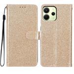 For Redmi Note 14 4G 163.25mm Glitter Powder Flip Leather Phone Case(Gold)