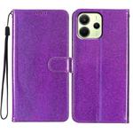 For Redmi Note 14 4G 163.25mm Glitter Powder Flip Leather Phone Case(Purple)