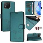 For Asus ROG Phone 8 / 8 Pro Smile Embossing RFID Leather Phone Case(Peacock Green)