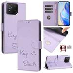 For Asus ROG Phone 8 / 8 Pro Smile Embossing RFID Leather Phone Case(Light Purple)