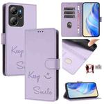For Blackview Oscal Tiger 13 Smile Embossing RFID Leather Phone Case(Light Purple)