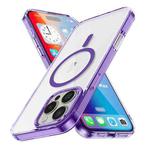 For iPhone 16 Pro Max Ice Color Magnetic Series Magsafe Magnetic PC Hybrid TPU Phone Case(Purple)