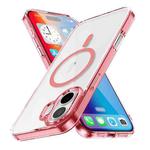 For iPhone 16 Plus Ice Color Magnetic Series Magsafe Magnetic PC Hybrid TPU Phone Case(Pink)