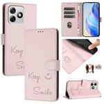 For Ulefone Note 18 Ultra 5G Smile Embossing RFID Leather Phone Case(Pink)