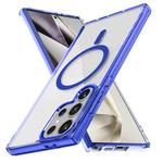 For Samsung Galaxy S24 Ultra 5G Ice Color Magnetic Series Magsafe Magnetic PC Hybrid TPU Phone Case(Blue)