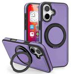 For iPhone 16 Yashi 360 Degree Rotating MagSafe Holder Phone Case(Purple)