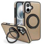 For iPhone 16 Yashi 360 Degree Rotating MagSafe Holder Phone Case(Desert Gold)