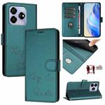 For ZTE Blade V60 / Axon 60 4G Smile Embossing RFID Leather Phone Case(Peacock Green)