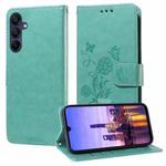 For Samsung Galaxy A16 5G Embossed Butterfly Flowers Leather Phone Case(Green)