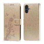 For Samsung Galaxy A25 5G Japan Version / A25e Embossed Butterfly Flowers Leather Phone Case(Gold)