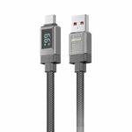 WK WDC-39 Smart Digital Display 1.2m 66W USB to Type-C Fast Charging Data Cable(Black Grey)