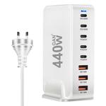 440W GaN USB Power Adapter Travel Charger with 3 x USB, 5 x PD Port, Plug:AU Plug(White)