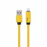 WK WDC-27i Elastic Genuine Silicone 1m 12W USB to 8 Pin Fast Charging Data Cable(Yellow)