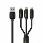 WK WDC-30 Elastic Silicone 1.2m 66W USB to 8 Pin / Type-C / Micro USB Fast Charging Data Cable(Black)