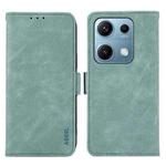 For Redmi Note 14S 4G ABEEL Frosted Magnetic RFID Leather Phone Case(Cyan)