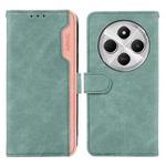 For Redmi 14C 4G ABEEL Color Block Magnetic RFID Leather Phone Case(Cyan-Pink)